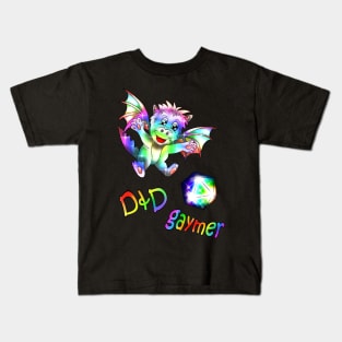 Gaymer dnd dragon with a D20 Kids T-Shirt